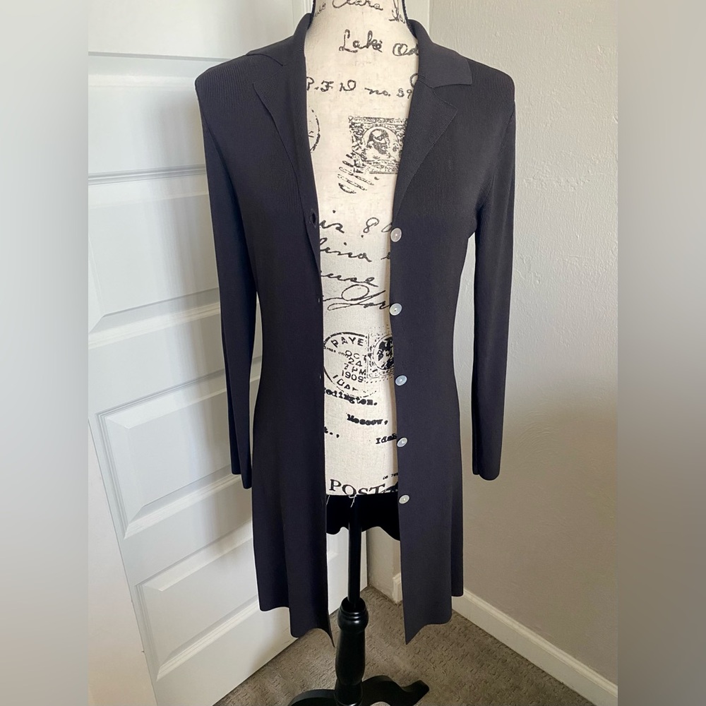 MAX STUDIO ribbed duster cardigan